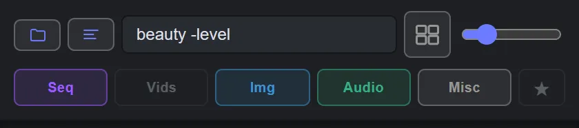 The filter box with a query, and the media filters with Video switched off